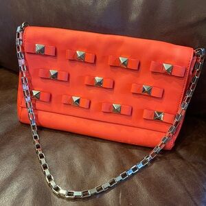Kate Spade Orange Metal Bow Crossbody Purse Bag